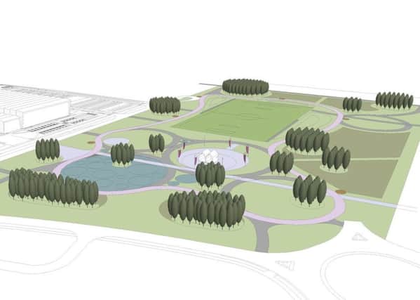 An artist's impression of the new park at Ravenscraig