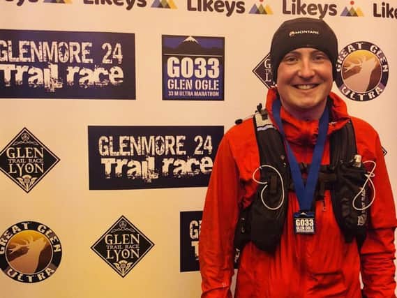 Hospice fundraising runner Paul came smiling through a 33 mile ultra-marathon
