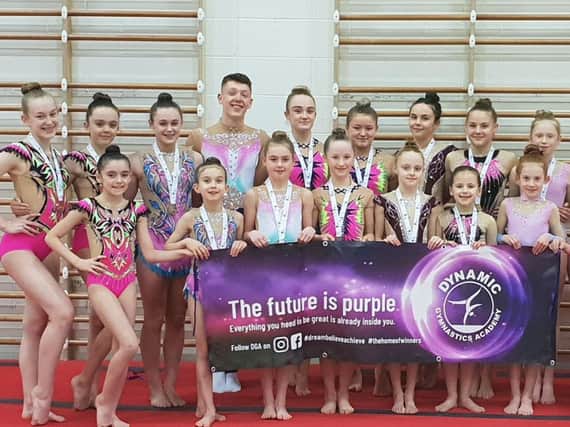 The Dynamic Gymnastics Academy squad members who competed with distinction in their home town against top opposition