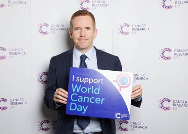 Cumbernauld, Kilsyth and Kirkintilloch East MP Stuart McDonald shows his support for World Cancer Day