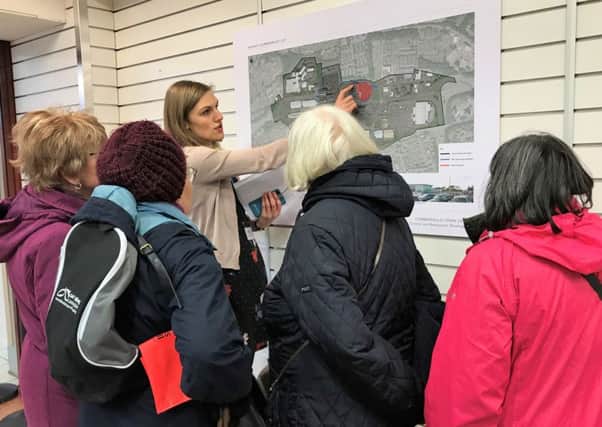 A group of ladies learn more about the plans being put forward for Cumbernauld town centre by Hamcap