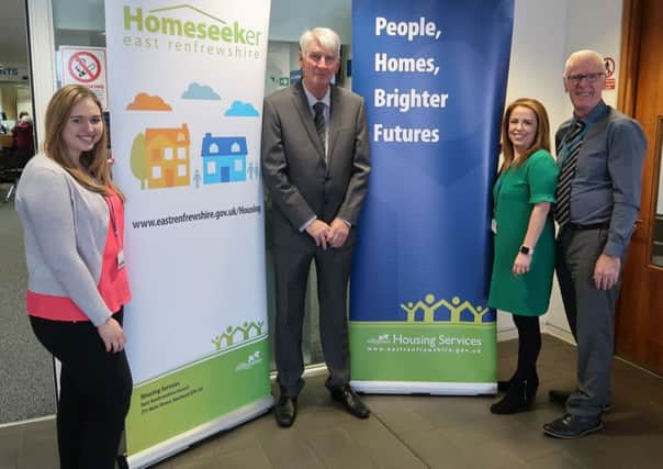 From left: Emma Gallacher (Housing Services), Housing and Maintenance Services Convener, Councillor Danny Devlin, Suzanne Conlin (Housing Services) and John Kelso (Housing Services)