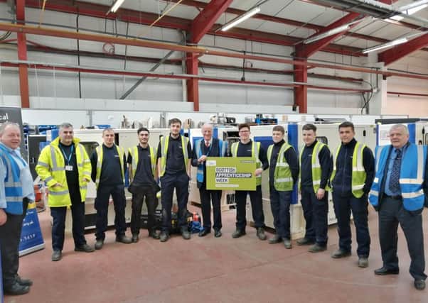 Gil Paterson visited Dieselec Thistle as part of Scottish Apprenticeship Week.