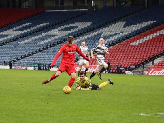 David Goodwillie has made a scoring return with goals against Queen's Park (above) and Stirling Albion. Pic by Craig Black Photography