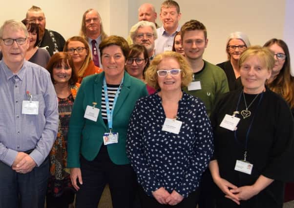 Liz McWhinney (front second right) with representatives from Lanarkshire Links and other mental health groups at a recent Mental Health & Wellbeing Strategy focus group