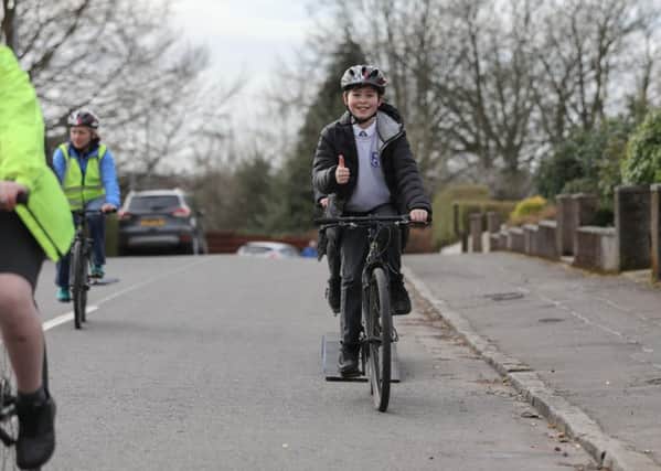 Photo Jamie Forbes 25.3.19. ustrans at       Milngavie          Primary School, East Dunbartonshire. Streets closed outside the school.