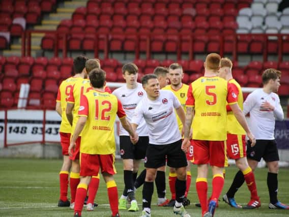 Clyde were given a 3-0 loss for fielding an ineligible player in the game against Albion Rovers (pictured) and in the game against Queen's Park at Hampden.