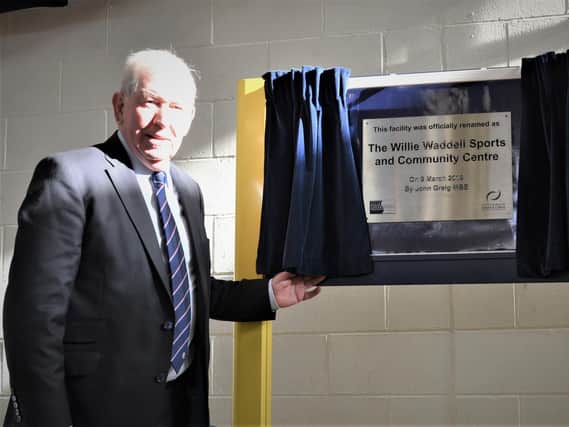 Fellow Rangers legend John Greig (pictured) unveiled the plaque proclaiming the renaming