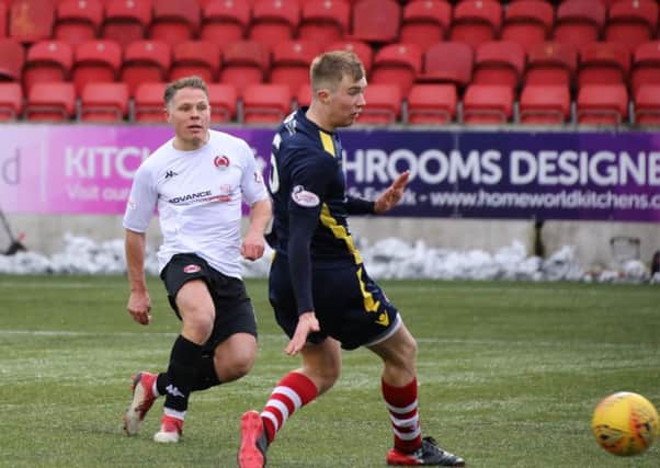 John Rankin scores Clyde's third against Stirling Albion (pic by Craig Black Photography)