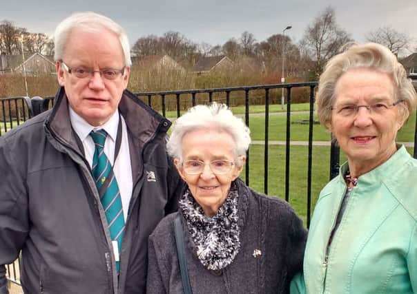 From left, Cllr Gary Pews, Betty Johnston and Jane Garvie