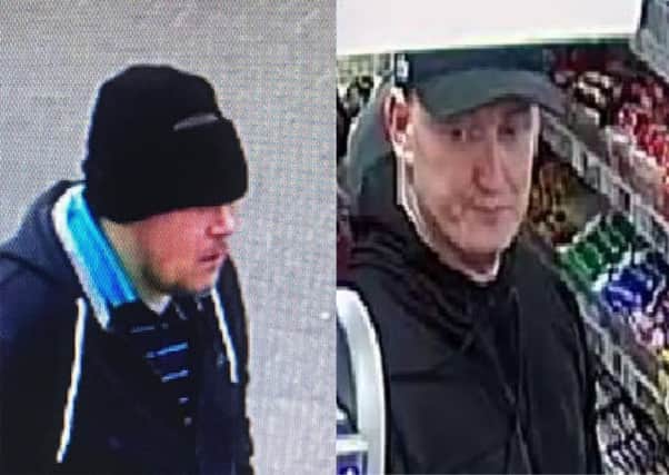 Police release images of two suspects following incidents in Hamilton Road, Motherwell, last month