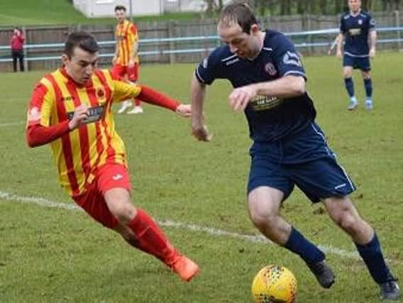 Cumbernauld United and Rossvale are battling with Arthurlie for one remaining promotion place (pic courtesy of HT Photography/@dibsy_)