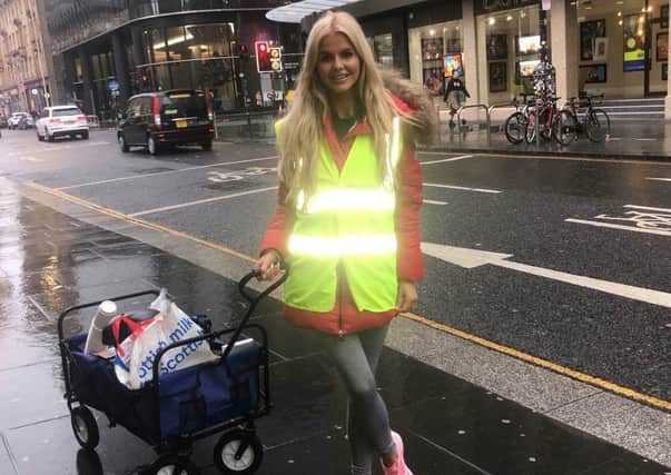 Miss Scotland finalist Anita Walls volunteering with the Homeless Street Team in Glasgow