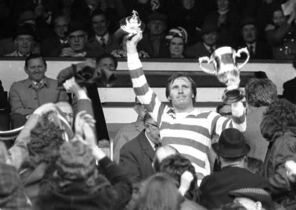 Billy McNeill lifts the Scottish Cup in 1974