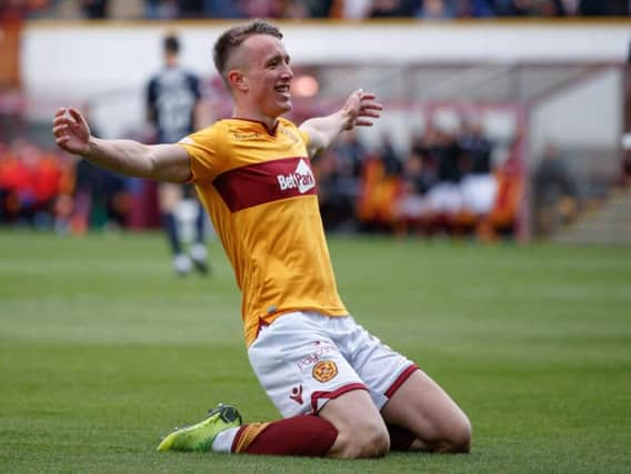 David Turnbull netted two for Motherwell against Dundee, the second of which was a spectacular 95th minute winner (Pic by Ian McFadyen)