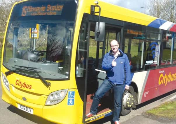 Photo by Emma Mitchell 15.12.15 Duncan Cumming next to the bus stop at Hillfoot station.