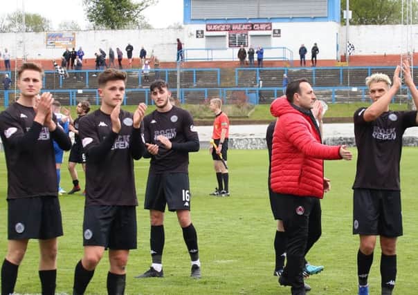 Clyde players applaud their fans after Saturday's defeat at Cowdenbeath (pic by Craig Black Photography)