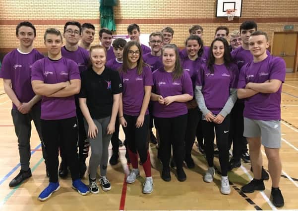 A selection of the North Lanarkshire pupils who took part in the Leadership Academy for Sport programme