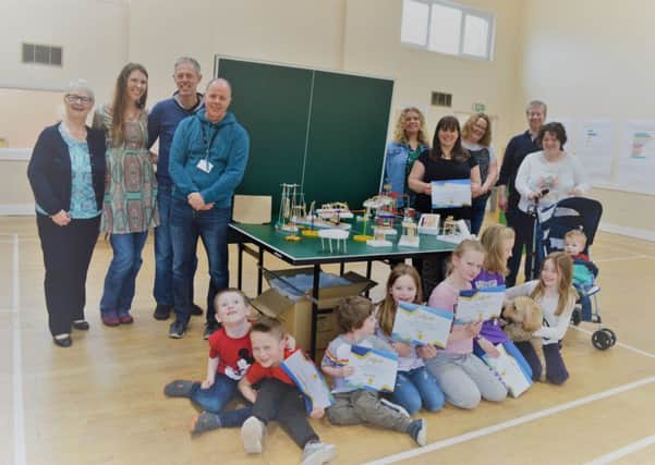 The Banton Play Area Group recently held a community art exhibition in the Village Hall  to show off the models and drawings created by local people