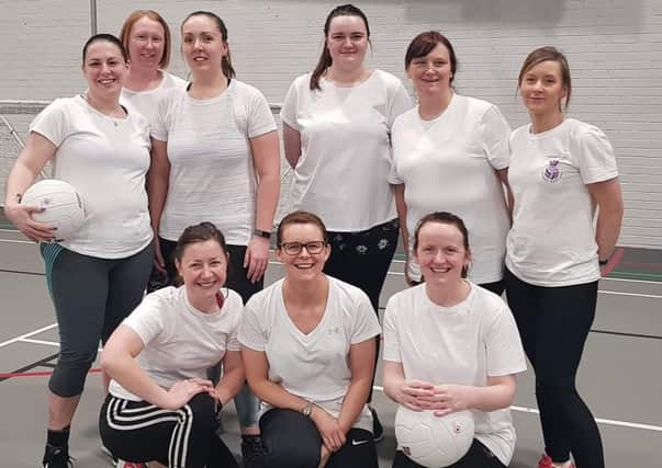 Members of the Barrhead BBN Netball Team who have received funding from Persimmon Homes West Scotland.
