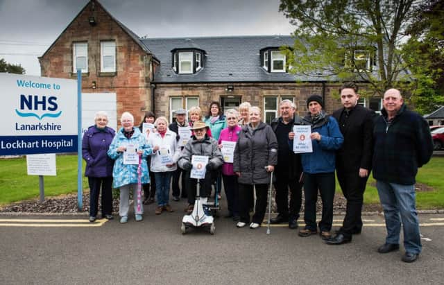 Protesters outside Lockhart Hospital in Lanark when it was theatened by closure in 2016. Picture Sarah Peters.