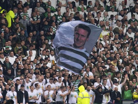 Celtic fans unfurl Billy McNeill tribute banner at last Saturday's William Hill Scottish Cup final (Pic by Craig Foy, SNS)