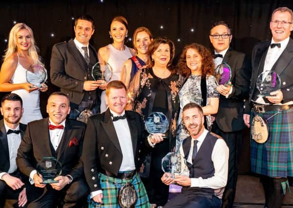 East Renfrewshire Business Award winners 2019 with the evening's host Elaine C Smith (Photo: David Muir)