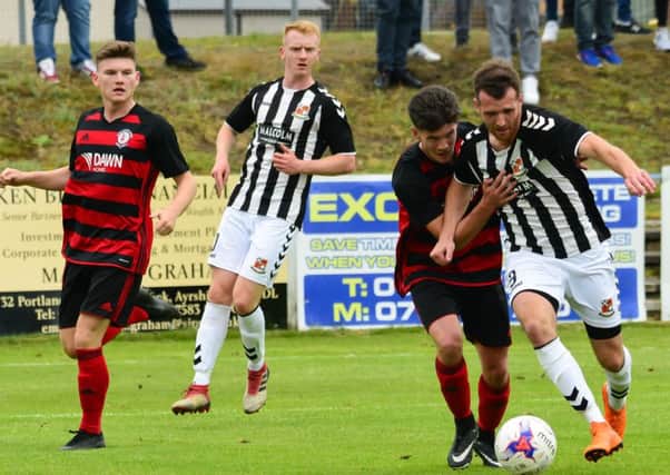 Action from Rob Roy's West of Scotland Cup final with Beith (pic by Stephen Kerr)