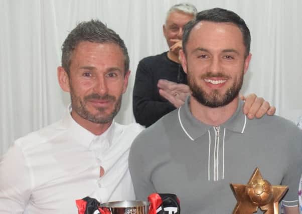 Rob Roy boss Stewart Maxwell with Players' Player of the Year Martin McBride