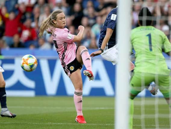 Scotland's Erin Cuthbert in action against Argentina (Pic by Richard Sellers/PA Wire)