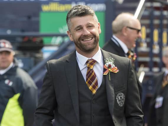 Stephen Robinson pictured on the day he led out Motherwell for the 2018 William Hill Scottish Cup final at Hampden (Pic by Ian McFadyen)