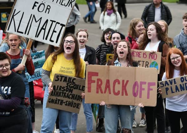 Hundreds of young people attend a recent YouthStrike4Climate rally in George Square, Glasgow.