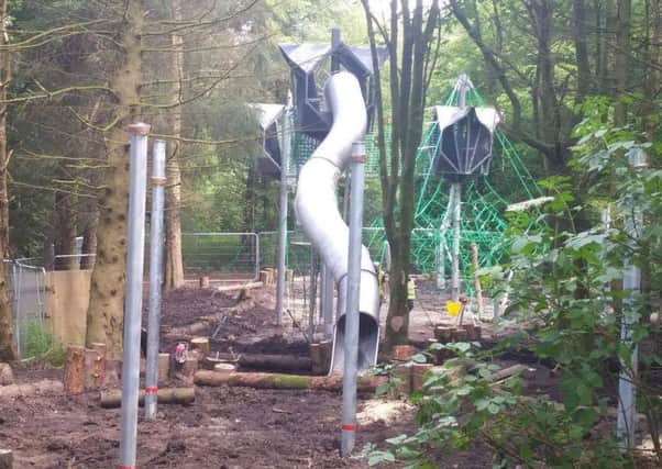The new play park is under construction at Palacerigg Country Park