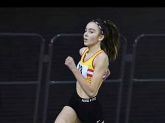 Leah Keisler in action in Wales (Pic courtesy of athleticsdigital.com)