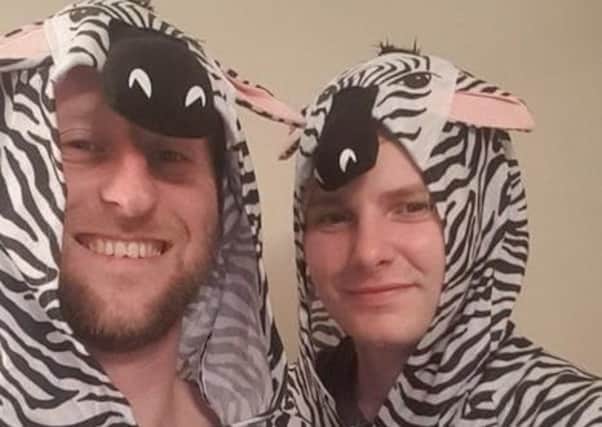 Adam and Marcus will wear zebra outfits for their Wee Walk Home.