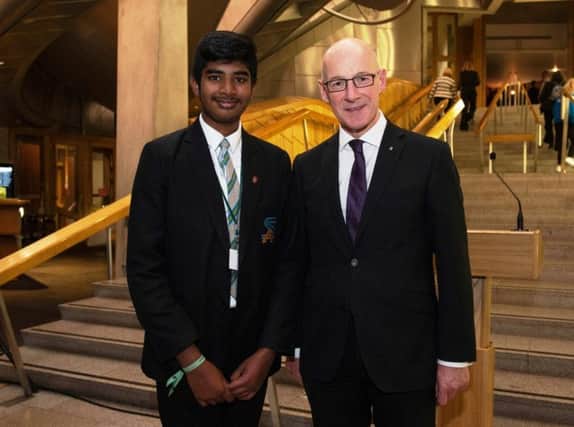 Somer Umeed Bakhsh with Deputy First Minister of Scotland John Swinney. Celebrating Young People in Scotland last year. An event to showcase the work that the Church does alongside young talent, locally and nationally, as part of Scotlands Year of Young People, and as one of the countrys largest and most socially engaged organisations.