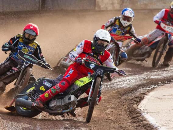 Glasgow's Craig Cook leads one of the heats at Sheffied. (Pic by Taylor Lanning)