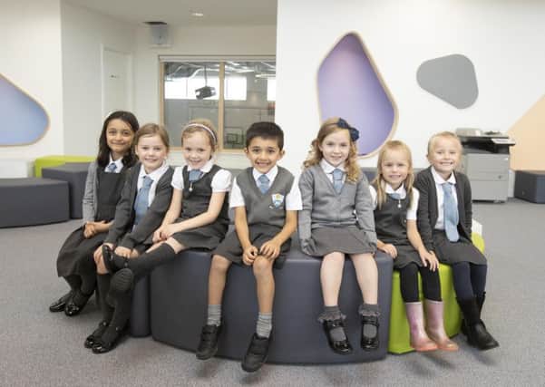 Pupils enjoy their first day at the new Maidenhill Primary School (Photo: Mark F Gibson)