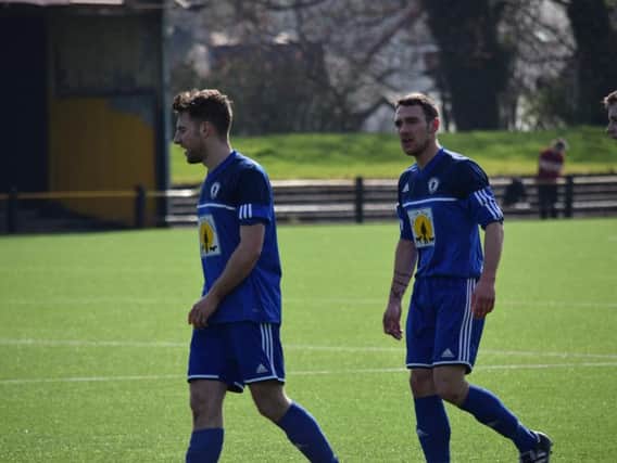 Former Rob Roy players Chris Duff (left) and Shaun Fraser were both on target for Pollok.