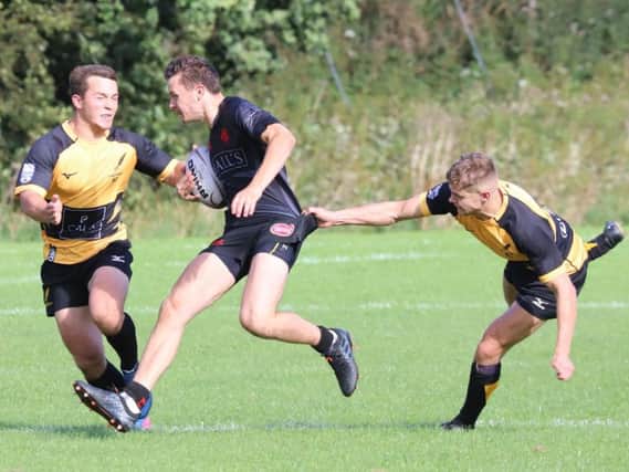 Biggar's Rowan Stewart in action at Currie on Saturday (Pic by Nigel Pacey)