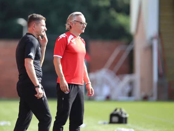 Clyde boss Danny Lennon and assistant Allan Moore (pic: Craig Black Photography)