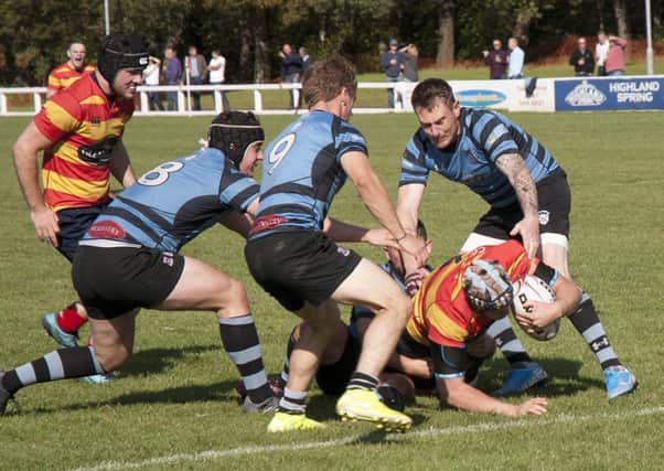 Scott Cochrane touches down for a West try (pic: Gordon Cairns)