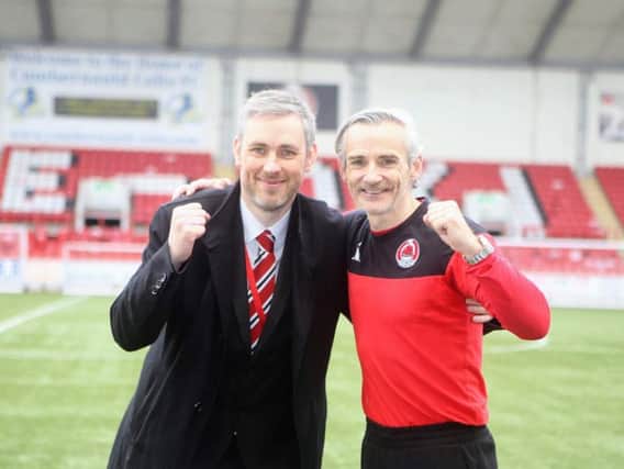 Danny Lennon has extended his Clyde contract, to the delight of chairman David Dishon (pic: Craig Black Photography)