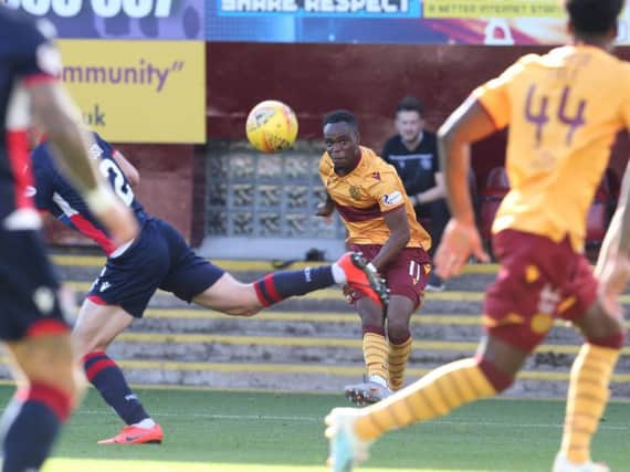 Sherwin Seedorf in action for Motherwell against Ross County on Saturday (Pic by Ian McFadyen)