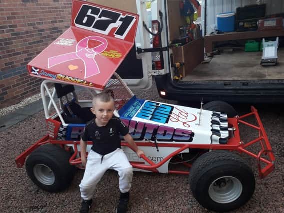 Stock car sensation James Russell is taking on and beating youngsters up to four years older than him (Submitted pic)
