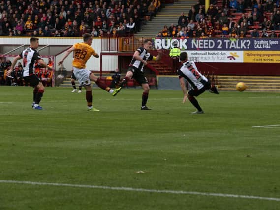 David Turnbull fires Motherwell ahead after 74 minutes of their last home clash against St Mirren on May 4