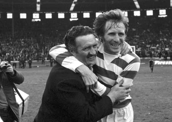 Billy McNeill (right) skippered Celtic team managed by Jock Stein (also pictured) to 1967 European Cup crown