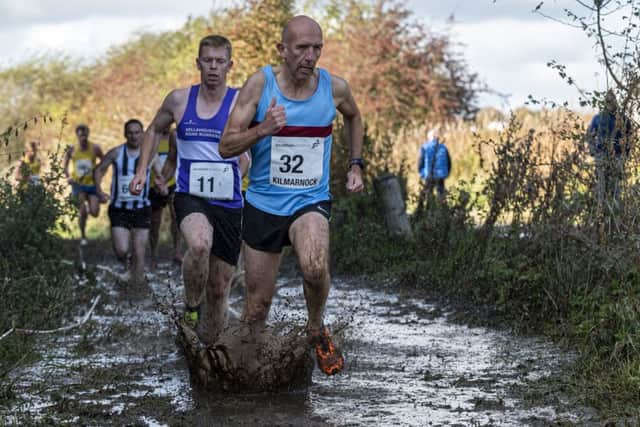 Cumbernauld's Ross McEachern in action at the XC District Relays in Kilmarnock (pic: Bobby Gavin)
