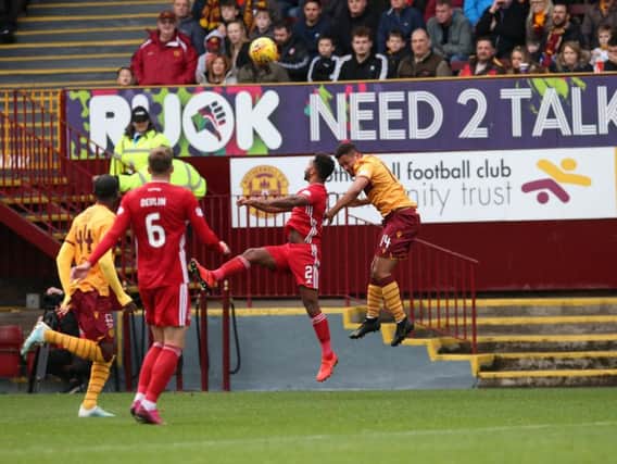 Action from Motherwell v Aberdeen on Saturday (Pic by Ian McFadyen)