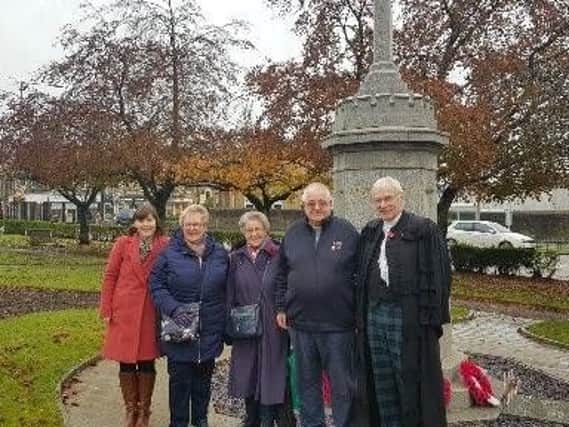 Rt Rev Colin Sinclair, his wife Ruth and Thomas Caldwells relatives  George Reid, Joan Reid and Jeanette Johnston.
